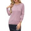 imageArachampampCloz Womens Soft Knit Sweater Fall Dressy Casual Pullover TopsApink02