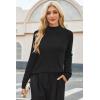 imageArachampampCloz Womens Wool Blend Fall Sweaters Mock Neck Business Casual OutfitsAblack