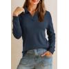 imageArachampampCloz Womens Wool Blend Summer Fall Tops Business Casual Polo Shirts 2025Long Sleevedark Blue