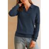 imageArachampampCloz Womens Wool Blend Summer Fall Tops Business Casual Polo Shirts 2025Long Sleevedark Blue