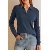 imageArachampampCloz Womens Wool Blend Summer Fall Tops Business Casual Polo Shirts 2025Long Sleevedark Blue