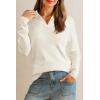 imageArachampampCloz Womens Wool Blend Summer Fall Tops Business Casual Polo Shirts 2025Long Sleeveoffwhite