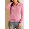 imageArachampampCloz Womens Wool Blend Summer Fall Tops Business Casual Polo Shirts 2025Long Sleevepink