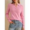 imageArachampampCloz Womens Wool Blend Summer Fall Tops Business Casual Polo Shirts 2025Long Sleevepink