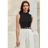 imageArachampampCloz Womens Wool Blend Sweater Soft Mock Neck Fall Casual Tank 2025Black