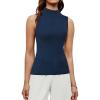 imageArachampampCloz Womens Wool Blend Sweater Soft Mock Neck Fall Casual Tank 2025Dark Blue