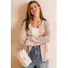 imageArachampampCloz Womens 2025 Summer Lightweight Cropped Cardigan Short Sleeve Crew Neck Bolero Shrug Casual TopAapricot