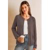 imageArachampampCloz Womens 2025 Summer Lightweight Cropped Cardigan Short Sleeve Crew Neck Bolero Shrug Casual TopAcoffee