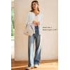 imageArachampampCloz Womens 2025 Summer Lightweight Cropped Cardigan Short Sleeve Crew Neck Bolero Shrug Casual TopAoff White
