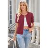 imageArachampampCloz Womens 2025 Summer Lightweight Cropped Cardigan Short Sleeve Crew Neck Bolero Shrug Casual TopDark Red