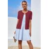 imageArachampampCloz Womens 2025 Summer Lightweight Cropped Cardigan Short Sleeve Crew Neck Bolero Shrug Casual TopDark Red