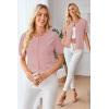 imageArachampampCloz Womens 2025 Summer Lightweight Cropped Cardigan Short Sleeve Crew Neck Bolero Shrug Casual TopDusty Pink
