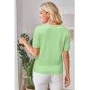 imageArachampampCloz Womens 2025 Summer Lightweight Cropped Cardigan Short Sleeve Crew Neck Bolero Shrug Casual TopLight Green