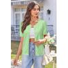 imageArachampampCloz Womens 2025 Summer Lightweight Cropped Cardigan Short Sleeve Crew Neck Bolero Shrug Casual TopLight Green