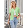 imageArachampampCloz Womens 2025 Summer Lightweight Cropped Cardigan Short Sleeve Crew Neck Bolero Shrug Casual TopLight Green
