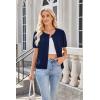 imageArachampampCloz Womens 2025 Summer Lightweight Cropped Cardigan Short Sleeve Crew Neck Bolero Shrug Casual TopNavy