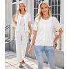 imageArachampampCloz Womens 2025 Summer Lightweight Cropped Cardigan Short Sleeve Crew Neck Bolero Shrug Casual TopWhite