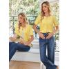 imageArachampampCloz Womens 2025 Summer Lightweight Cropped Cardigan Short Sleeve Crew Neck Bolero Shrug Casual TopYellow