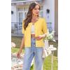 imageArachampampCloz Womens 2025 Summer Lightweight Cropped Cardigan Short Sleeve Crew Neck Bolero Shrug Casual TopYellow