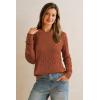imageArachampampCloz Womens Wool Blend Classic Crew Neck Casual Fall SweatersCablecaramel