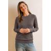imageArachampampCloz Womens Wool Blend Classic Crew Neck Casual Fall SweatersCablecoffee
