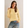 imageArachampampCloz Womens Wool Blend Classic Crew Neck Casual Fall SweatersCableyellow