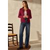 imageArachampampCloz Womens Wool Blend Cropped Jacket Fall Fashion Button Down Shackets 2025Red