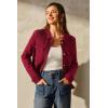 imageArachampampCloz Womens Wool Blend Cropped Jacket Fall Fashion Button Down Shackets 2025Red