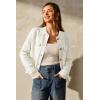 imageArachampampCloz Womens Wool Blend Cropped Jacket Fall Fashion Button Down Shackets 2025White