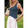 imageArachampampCloz Womens Wool Blend Sweaters Non See Through Double VNeck AllSeason Tank 2025Dark Blue