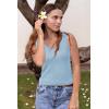 imageArachampampCloz Womens Wool Blend Sweaters Non See Through Double VNeck AllSeason Tank 2025Light Blue