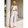 imageArachampampCloz Womens Wool Blend Sweaters Non See Through Double VNeck AllSeason Tank 2025Offwhite Cream