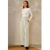 imageArachampampCloz Womens WrinkleFree Pleated Business Wide Leg Pants Fall 2025Offwhite