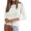 imageArachampampCloz Womens Wool Blend Classic Crew Neck Casual Fall SweatersCablewhite