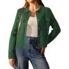 imageArachampampCloz Womens Wool Blend Cropped Jacket Fall Fashion Button Down Shackets 2025Green