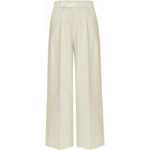 imageArachampampCloz Womens WrinkleFree Pleated Business Wide Leg Pants Fall 2025Offwhite