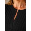 imageArachampampCloz Womens Wool Blend Puff Sleeve Fall Cable Knit Cardigan Sweaters 2025Black