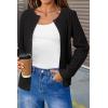 imageArachampampCloz Womens Wool Blend Puff Sleeve Fall Cable Knit Cardigan Sweaters 2025Black