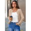 imageArachampampCloz Womens Wool Blend Puff Sleeve Fall Cable Knit Cardigan Sweaters 2025Camel