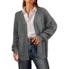 imageArachampampCloz Womens Mohair Wool Blend Fall Chunky Business Cardigan Sweaters 2025Dark Gray