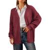 imageArachampampCloz Womens Mohair Wool Blend Fall Chunky Business Cardigan Sweaters 2025Red