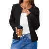 imageArachampampCloz Womens Wool Blend Puff Sleeve Fall Cable Knit Cardigan Sweaters 2025Black
