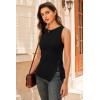 imageArachampampCloz Womens Wool Blend SideButton Slit Fall Casual Trendy Sweater Tanks 2025Black