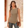 imageArachampampCloz Womens Wool Blend SideButton Slit Fall Casual Trendy Sweater Tanks 2025Camel