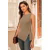 imageArachampampCloz Womens Wool Blend SideButton Slit Fall Casual Trendy Sweater Tanks 2025Camel