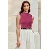 imageArachampampCloz Womens Wool Blend Sweater Soft Turtleneck AllSeason Casual Tank 2025Rose Red