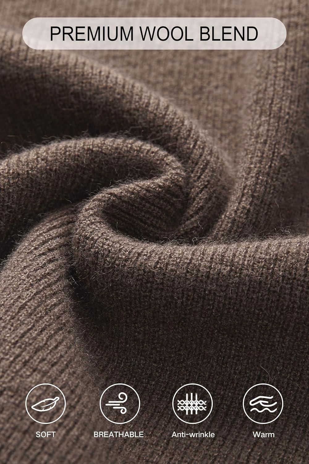 imageArachampampCloz Womens Wool Blend Mock Neck Business Casual Sweater Vest 2025 FallCoffee