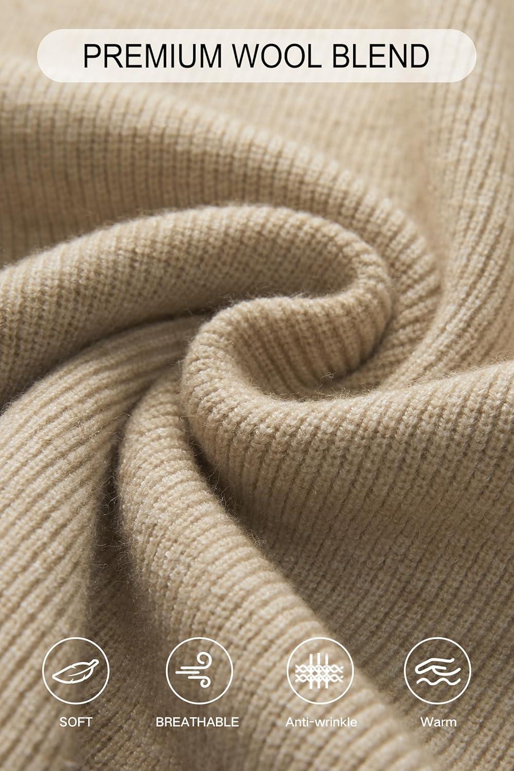 imageArachampampCloz Womens Wool Blend Mock Neck Business Casual Sweater Vest 2025 FallKhaki