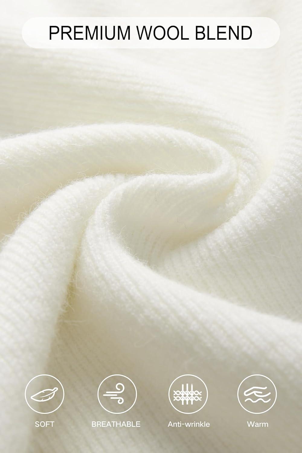 imageArachampampCloz Womens Wool Blend Mock Neck Business Casual Sweater Vest 2025 FallOffwhite