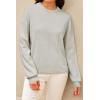 imageArachampampCloz Womens 100 Cotton Crew Neck Fall Casual Relaxed Fit Sweater Tops 2025Beige Grey Heather